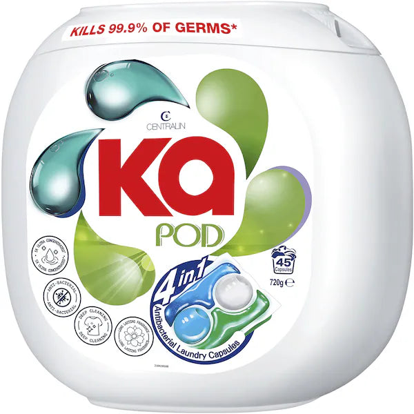 Ka Pod 4 In 1 Antibacterial Laundry Capsules 45 Pack