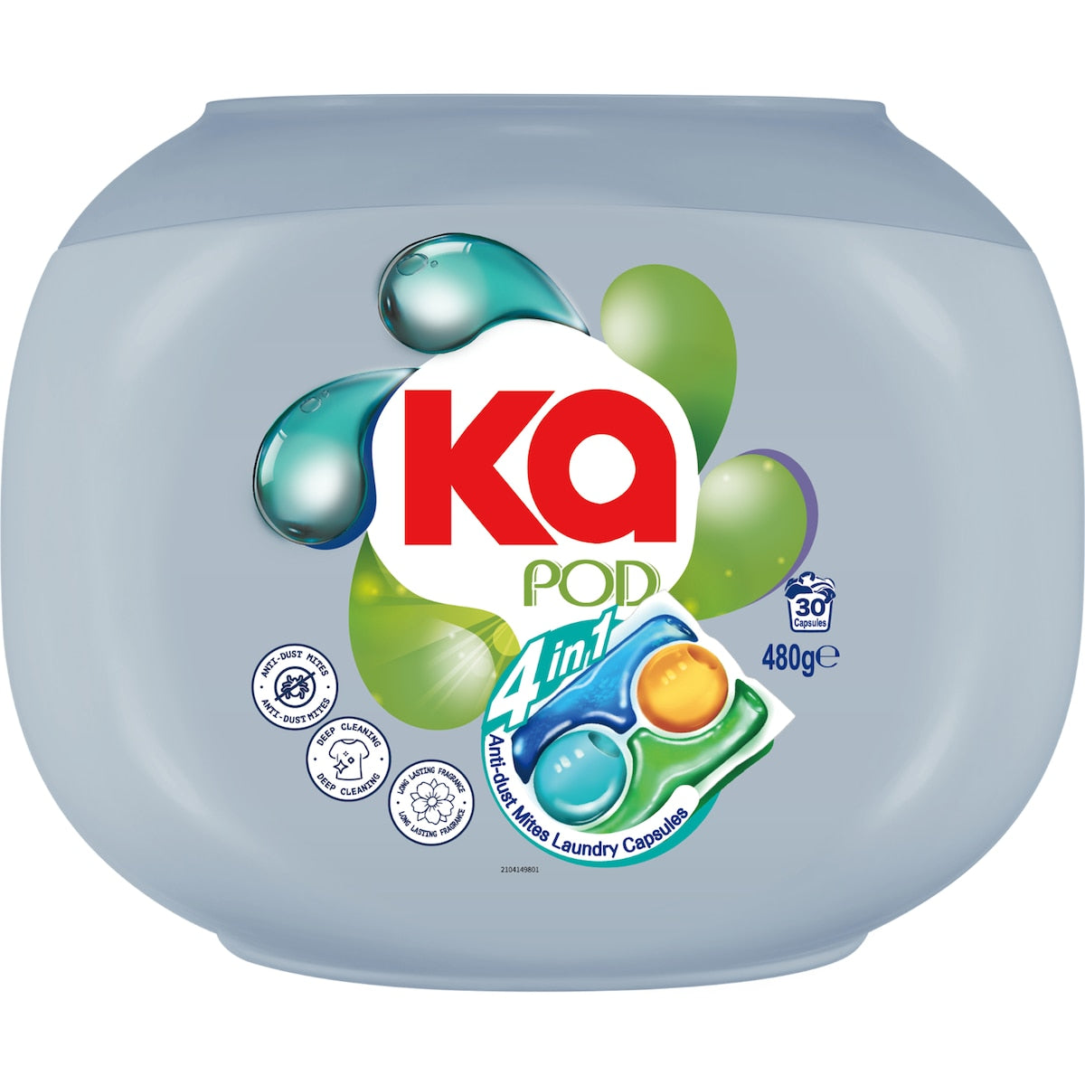 Ka Pod 4 In 1 Anti Dust Mites Laundry Capsules 30 Pack