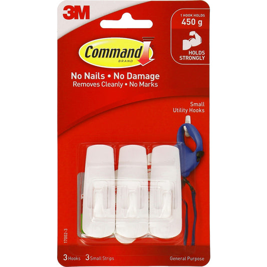 3m Command Small Utility Hooks 3 Pack