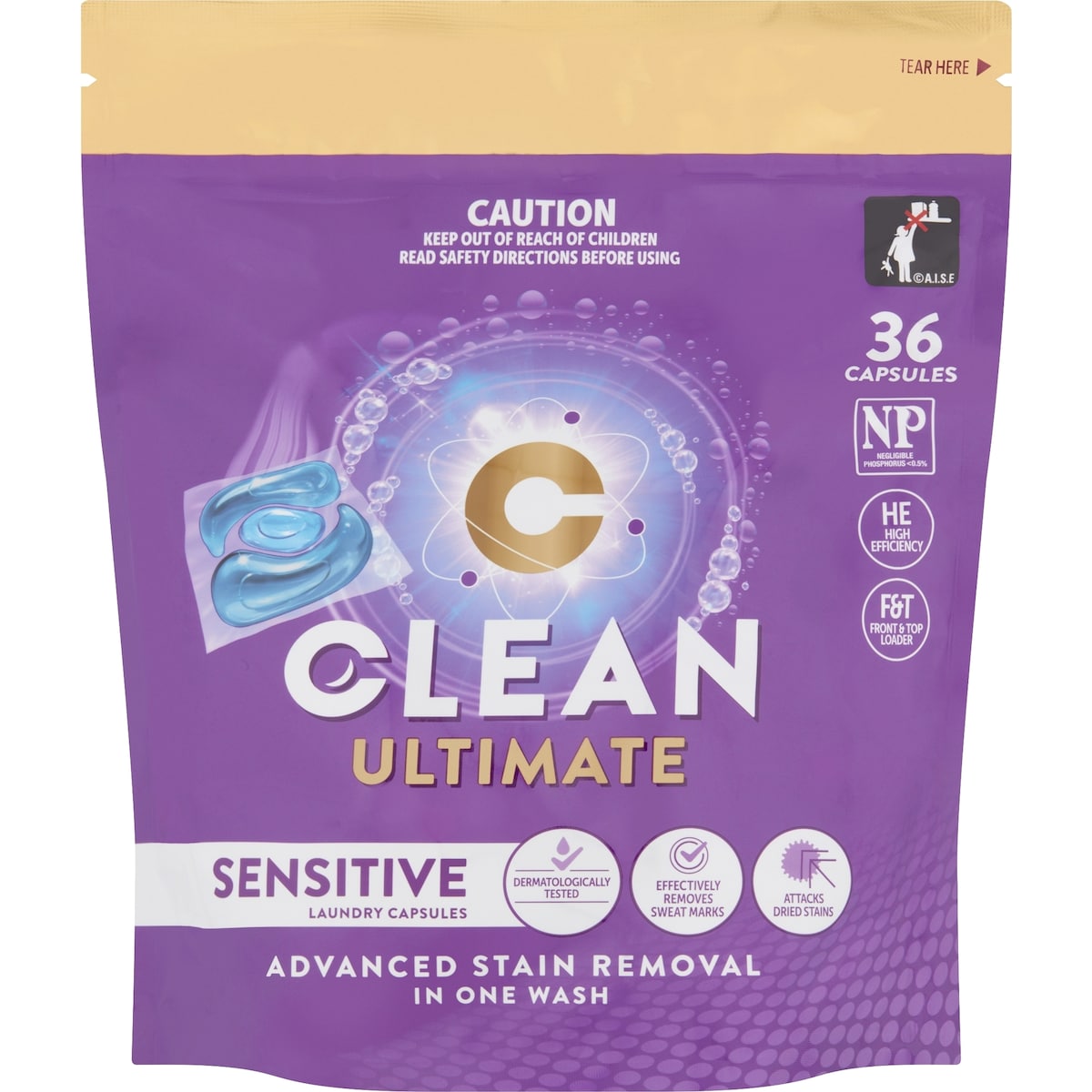 Clean Ultimate Sensitive Laundry Capsules 36 Pack