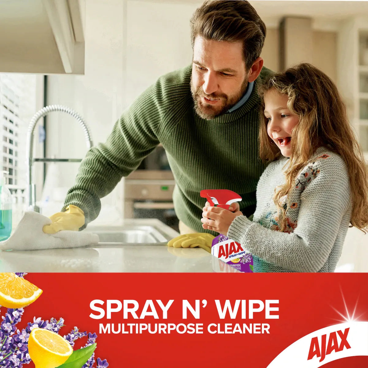 Ajax Spray & Wipe Multipurpose Lavender & Citrus Trigger 500ml