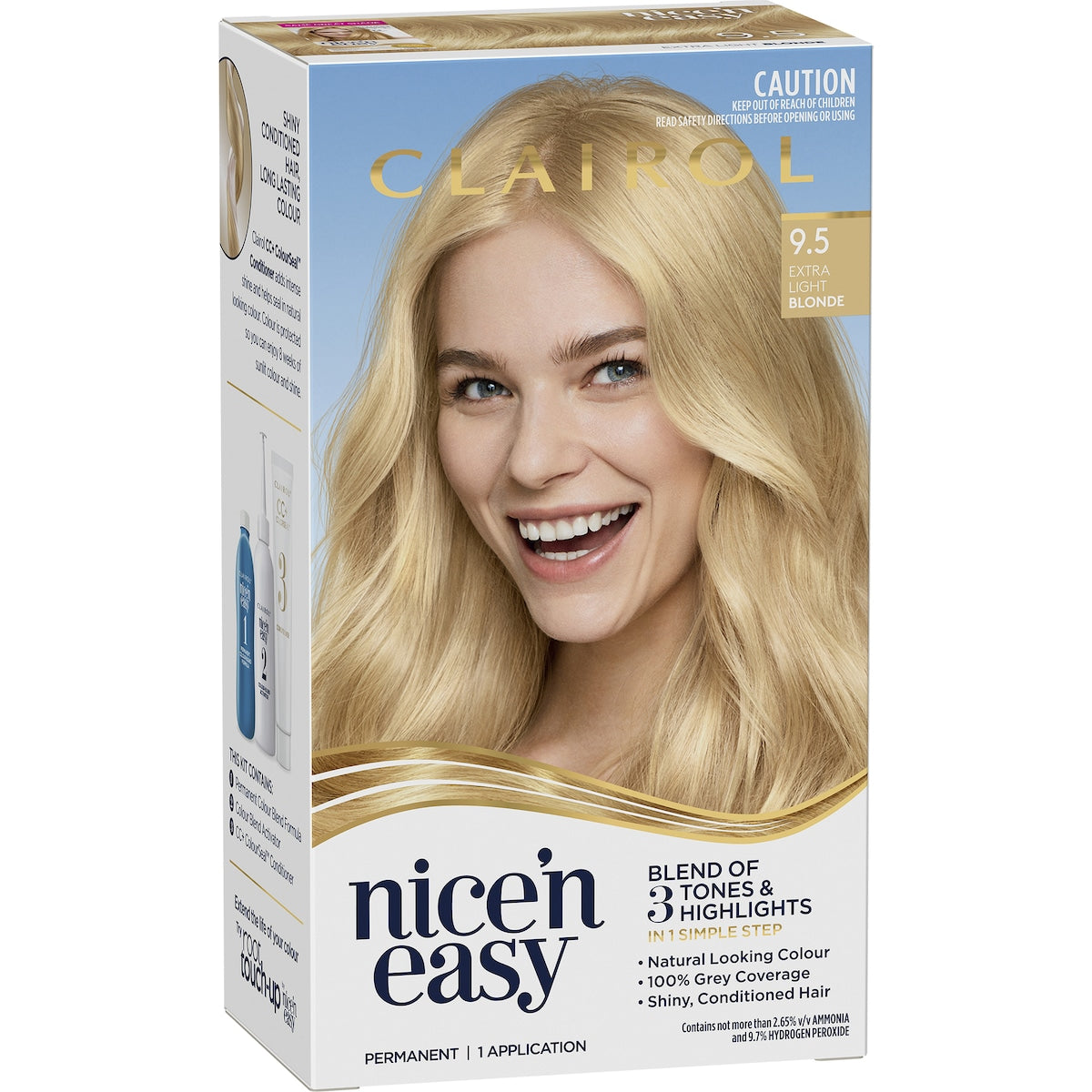 Clairol Nice & Easy Permanent 9.5 Extra Light Blonde Hair Colour Each