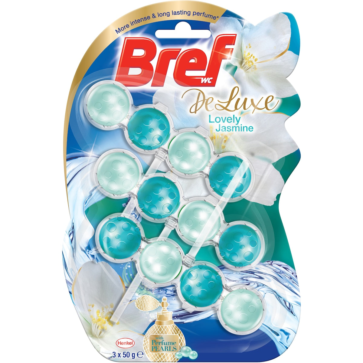 Bref Deluxe Lovely Jasmine Toilet Cleaner Block 50g X 3 Pack