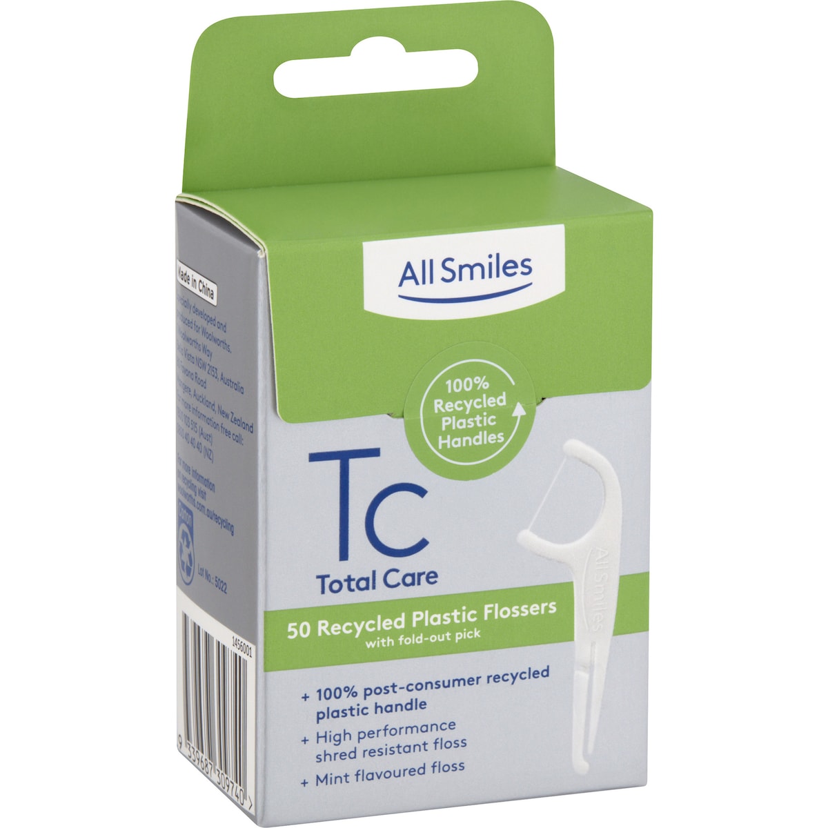 All Smiles Total Care Recycled Plastic Flossers 50 Pack