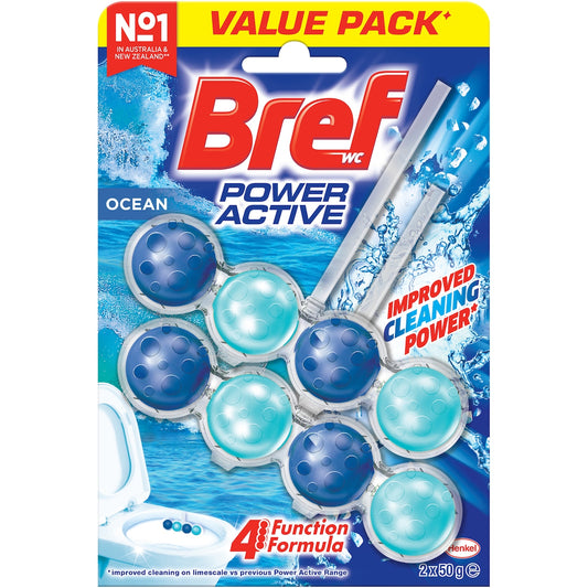 Bref Power Active Ocean Toilet Cleaner Block 50g X 2 Pack