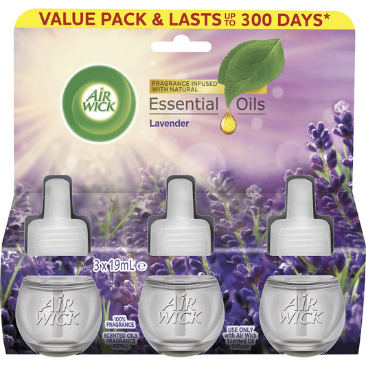 Air Wick Essential Oils Lavender Plug-in Diffuser Refill 19ml 3 Pack