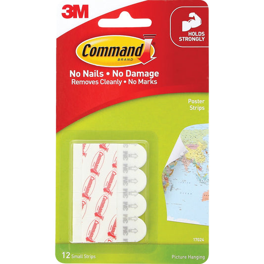 3m Command Adhesive Poster Strips Small 12 Pack