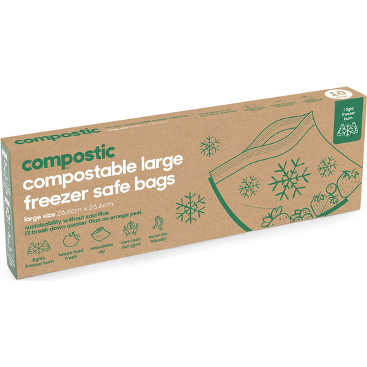 Compostic Compostable Large Freezer Safe Bags 10 Pack