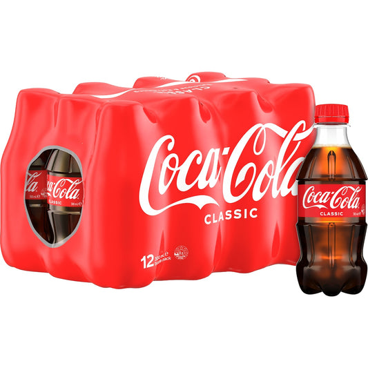 Coca - Cola Classic Soft Drink Mini Bottles 300ml X 12 Pack