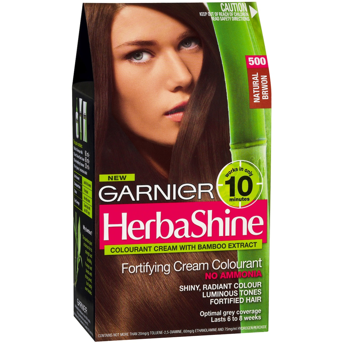 Garnier Herbashine With Bamboo Extract 500 Natural Brown Each