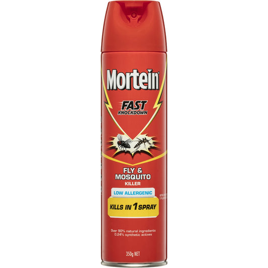 Mortein Fast Knockdown Low Allergenic Fly & Mosquito Spray 350g