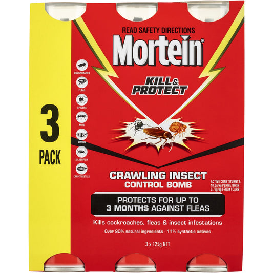 Mortein Kill & Protect Diy Crawling Insect Control Bomb 3 Pack