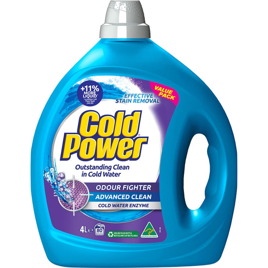 Cold Power Advanced Clean Odour Fighter Laundry Liquid Detergent 4l