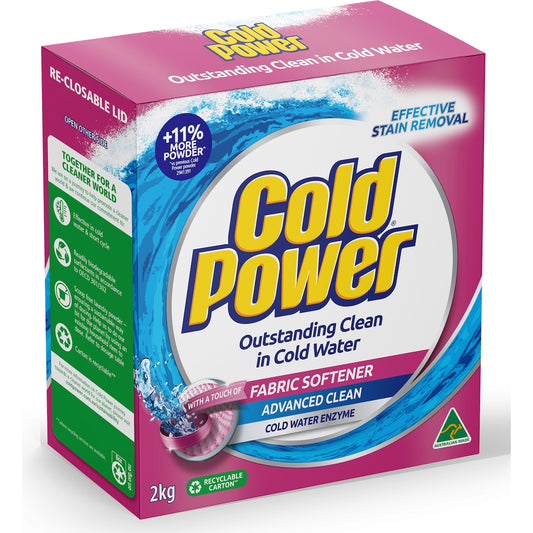 Cold Power Advanced Clean Fabric Softener Laundry Washing Powder 2kg