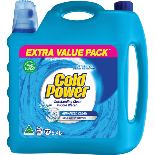 Cold Power Advanced Clean Laundry Liquid Washing Detergent 5.4l