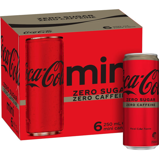 Coca - Cola Mini Zero Sugar Zero Caffeine 250ml X 6 Pack