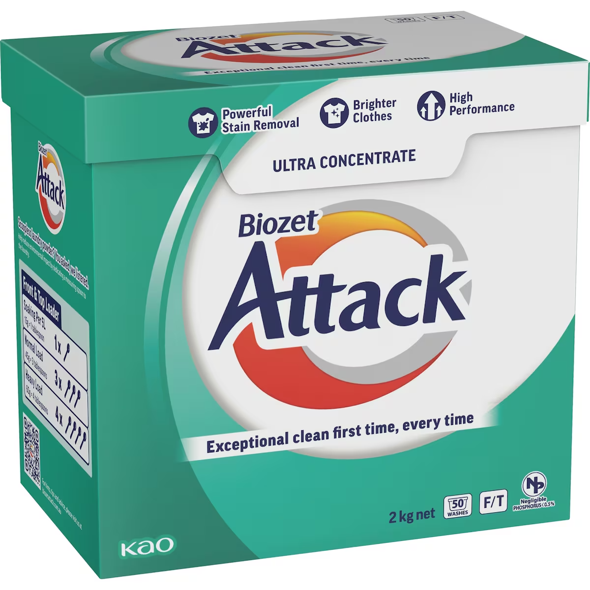 Biozet Attack Front & Top Loader Laundry Powder 2kg