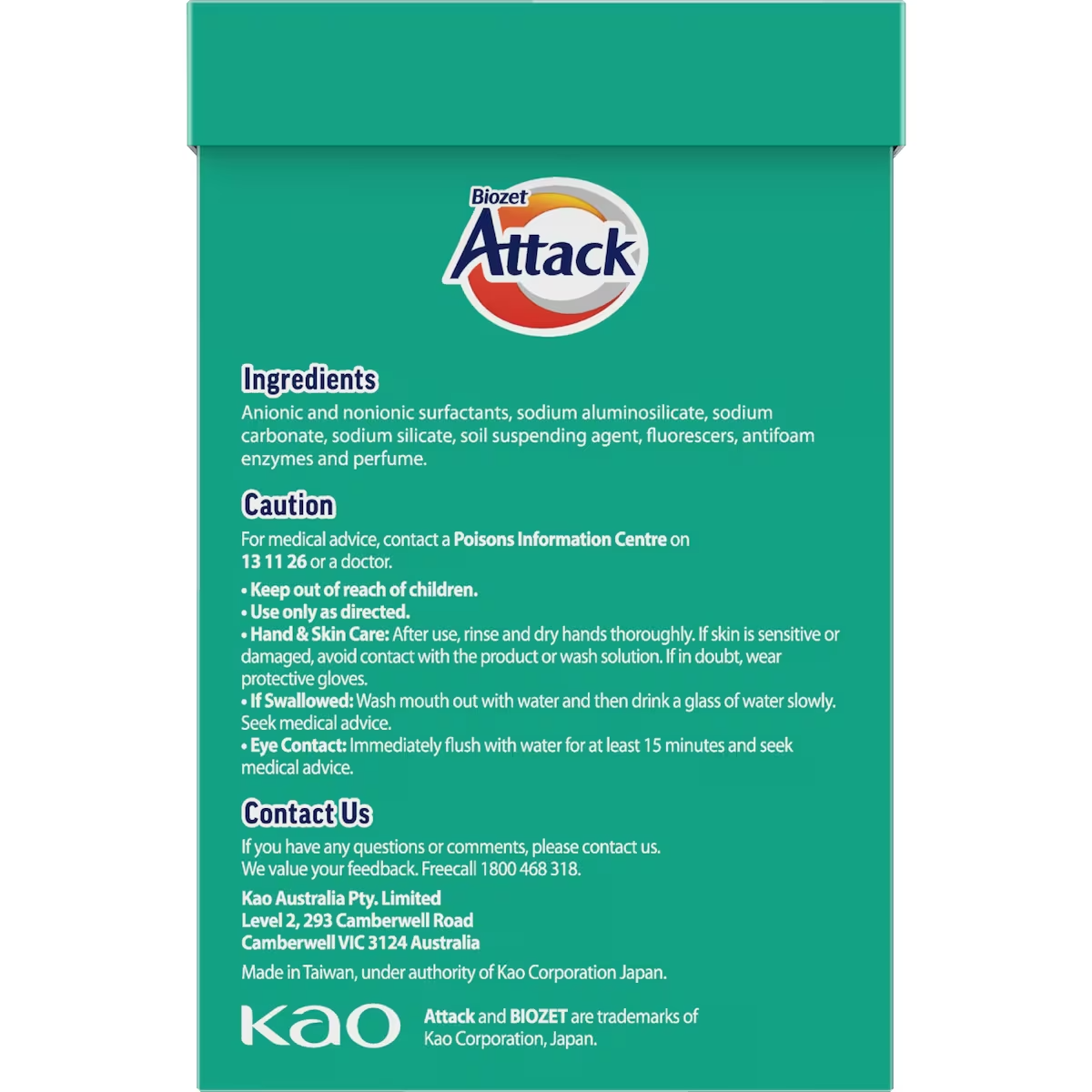 Biozet Attack Front & Top Loader Laundry Powder 2kg