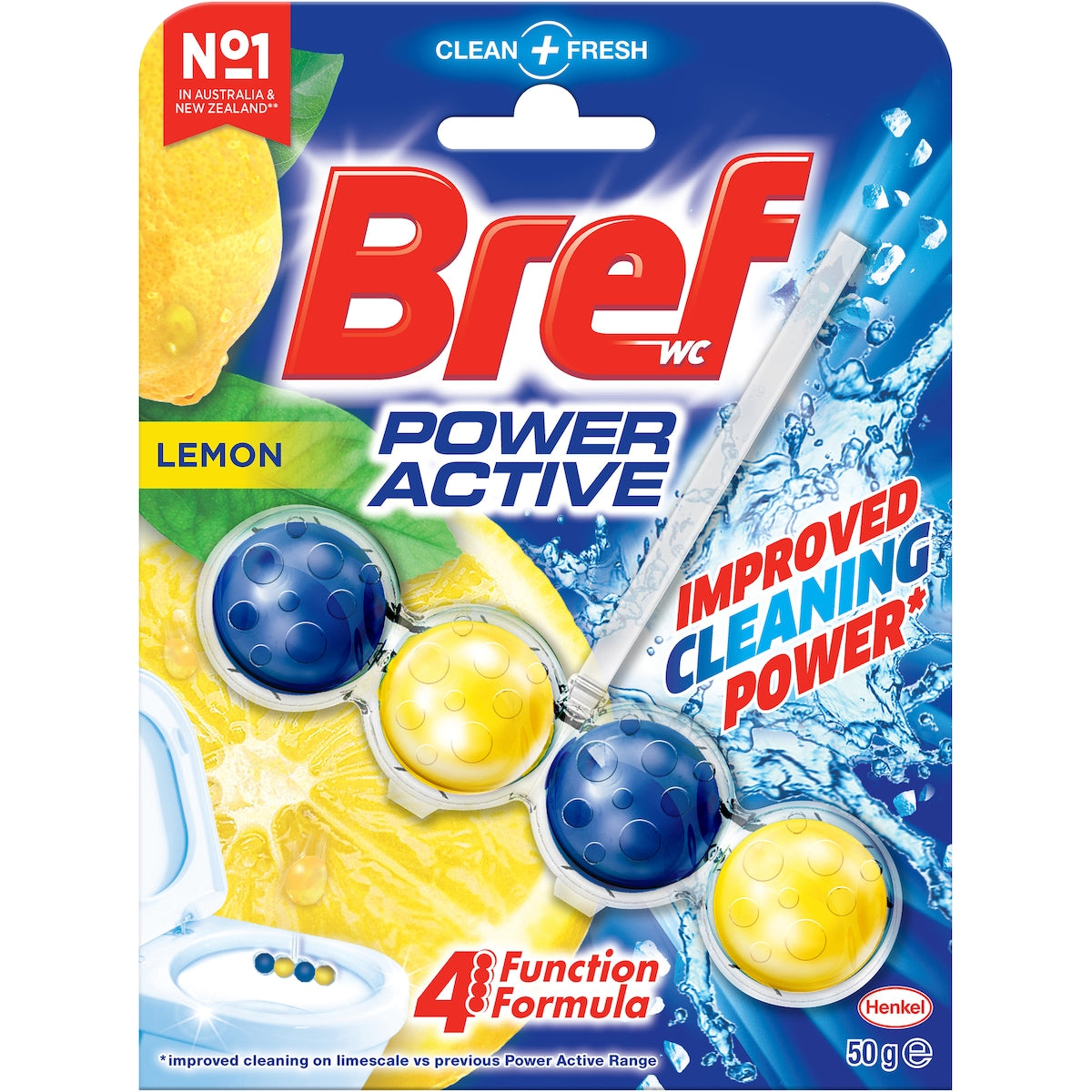 Bref Power Active Lemon Toilet Cleaner Block 50g