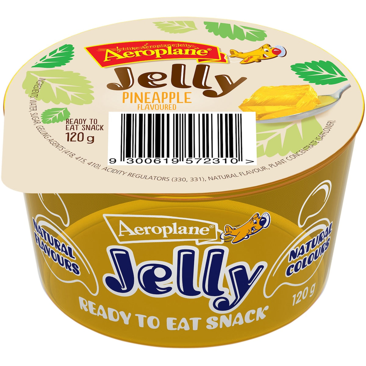 Aeroplane Ready To Eat Jelly Cup Snack Pineapple Flavour 120g