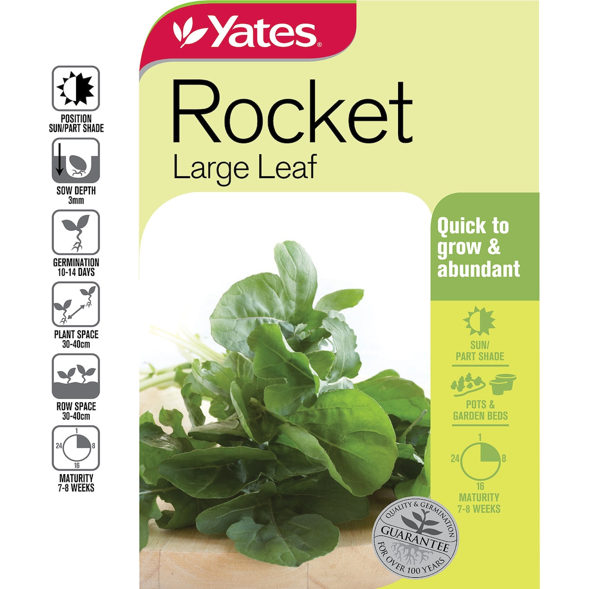 Yates Rocket Large Leaf Seeds 0.8 G