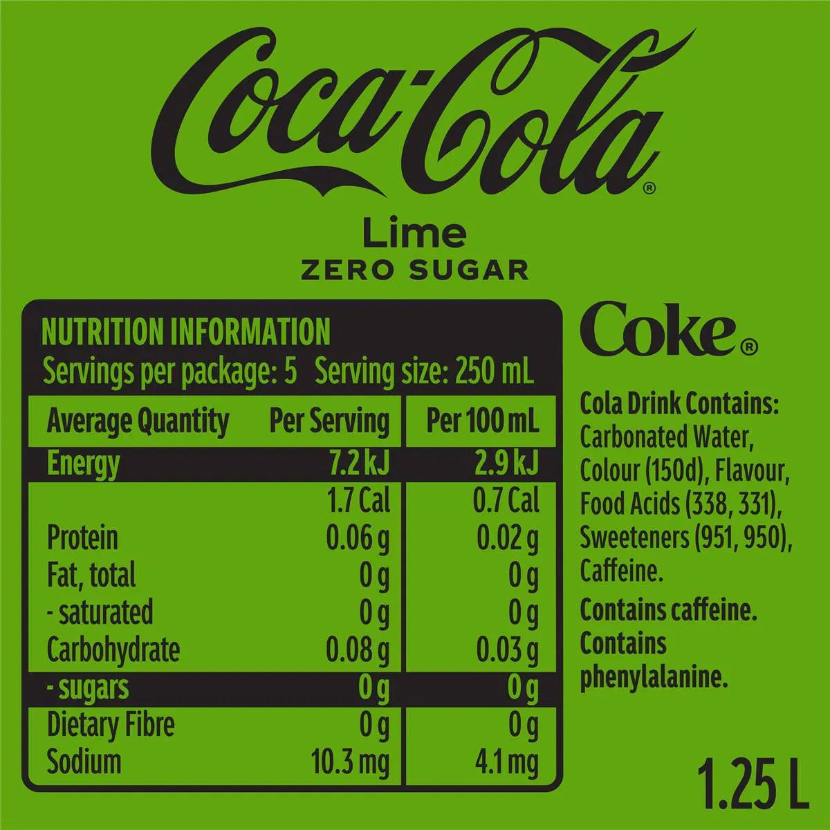 Coca - Cola Lime Zero Sugar 1.2l