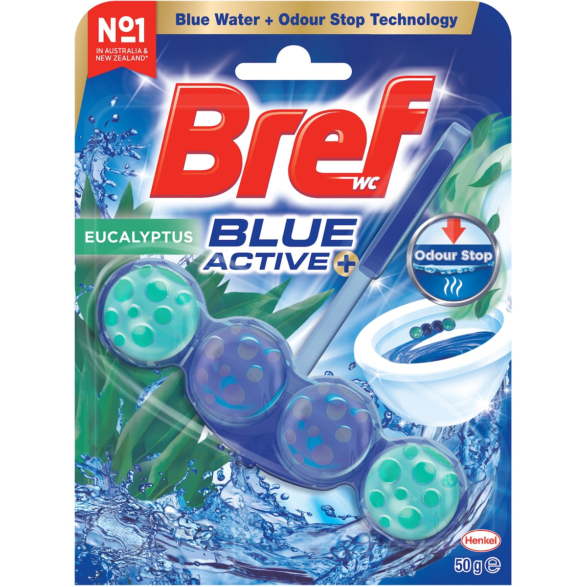 Bref Blue Active Eucalyptus Toilet Cleaner Block 50g