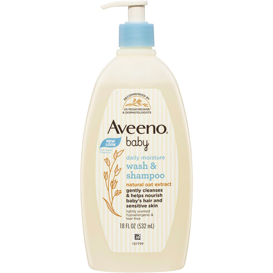 Aveeno Baby Daily Moisture Light Scent Sensitive Wash & Shampoo 532ml