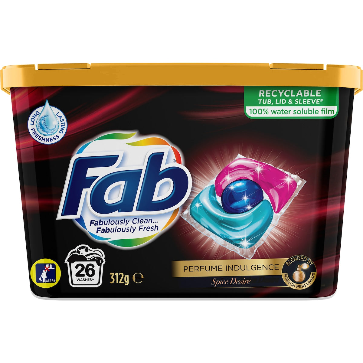 Fab Laundry Capsules Spice Desire 26 Pack