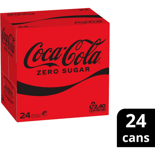 Coca - Cola Zero Sugar Soft Drink Multipack Cans 24 X 375ml