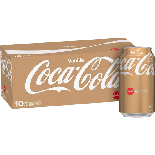 Coca - Cola Vanilla Soft Drink Multipack Cans 375ml X 10 Pack