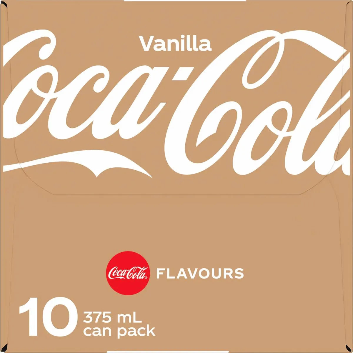 Coca - Cola Vanilla Soft Drink Multipack Cans 375ml X 10 Pack