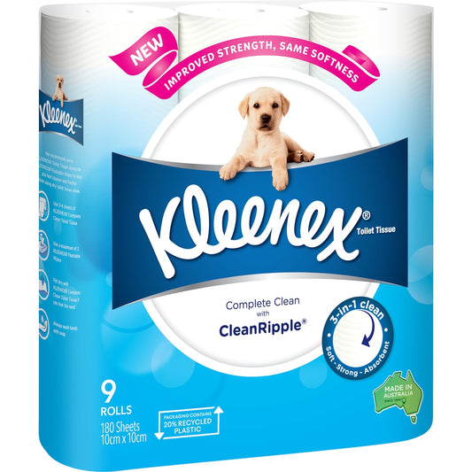 Kleenex Complete Clean Toilet Paper Toilet Tissue 9 Pack