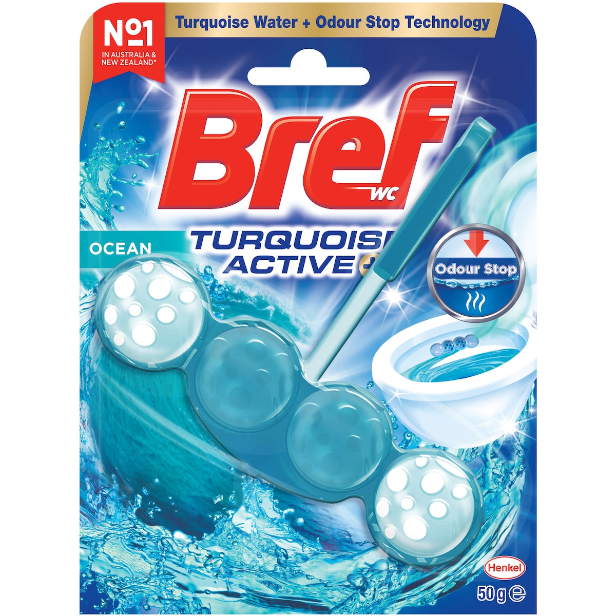 Bref Turquoise Active Ocean Toilet Cleaner Block 50g