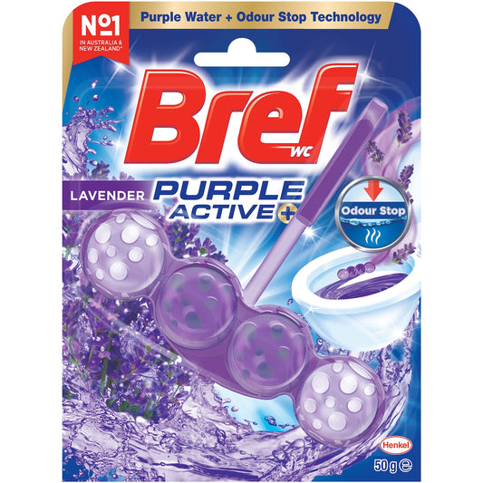 Bref Purple Active Lavender Toilet Cleaner Block 50g