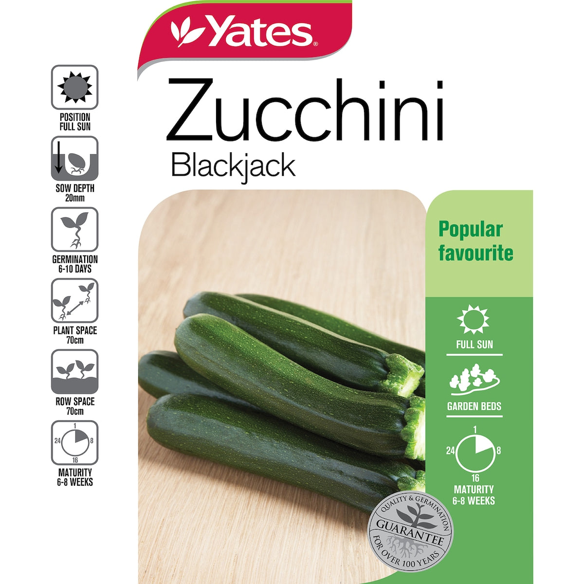 Yates Zucchini Blackjack Seeds 2 G