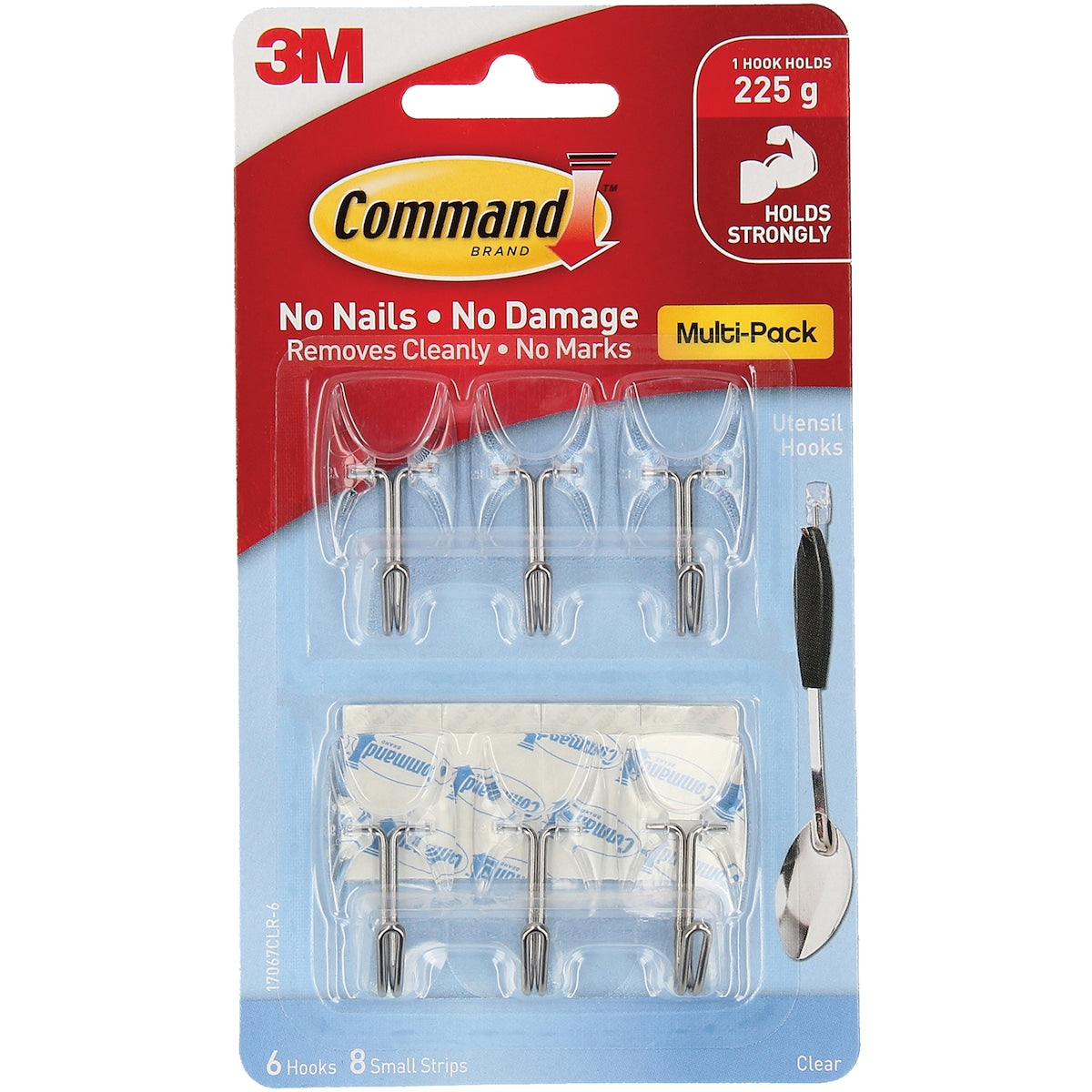 3m Command Utensil Hooks Clear Value Pack 6 Pack