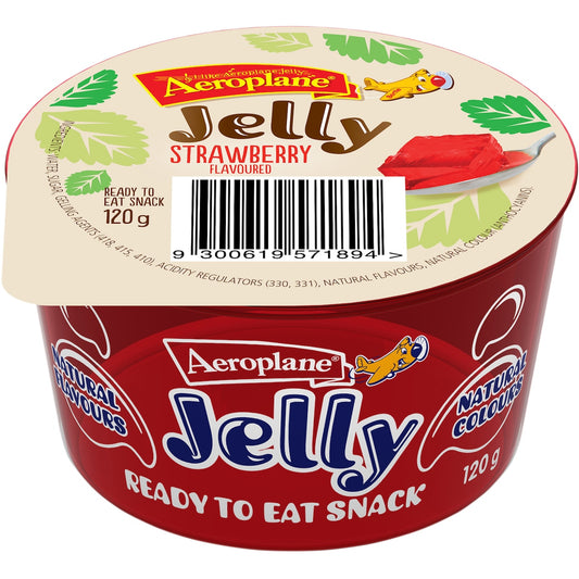 Aeroplane Ready To Eat Jelly Cup Snack Strawberry Flavour 120g