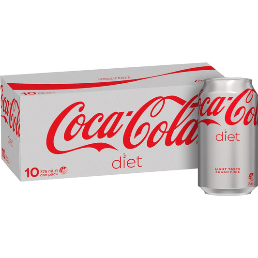 Coca - Cola Diet Soft Drink Multipack Cans 375ml X 10 Pack