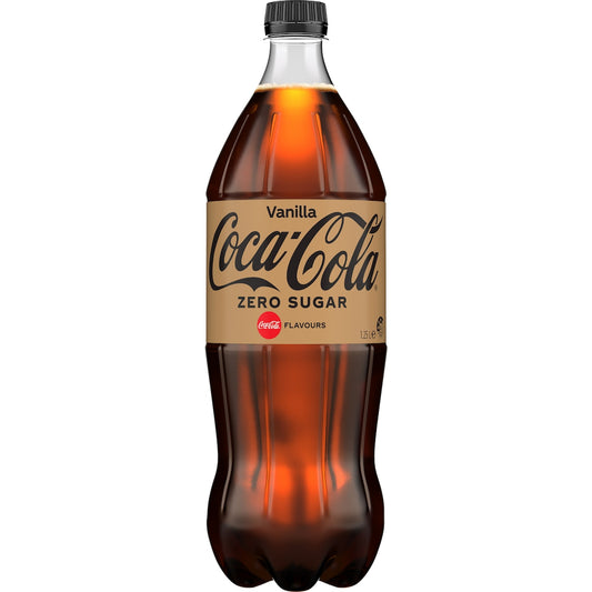 Coca - Cola Vanilla Zero Sugar Soft Drink Bottle 1.25l