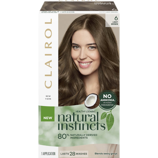 Clairol Natural Instincts Hair Colour 6 Light Brown Semi Permanent Each