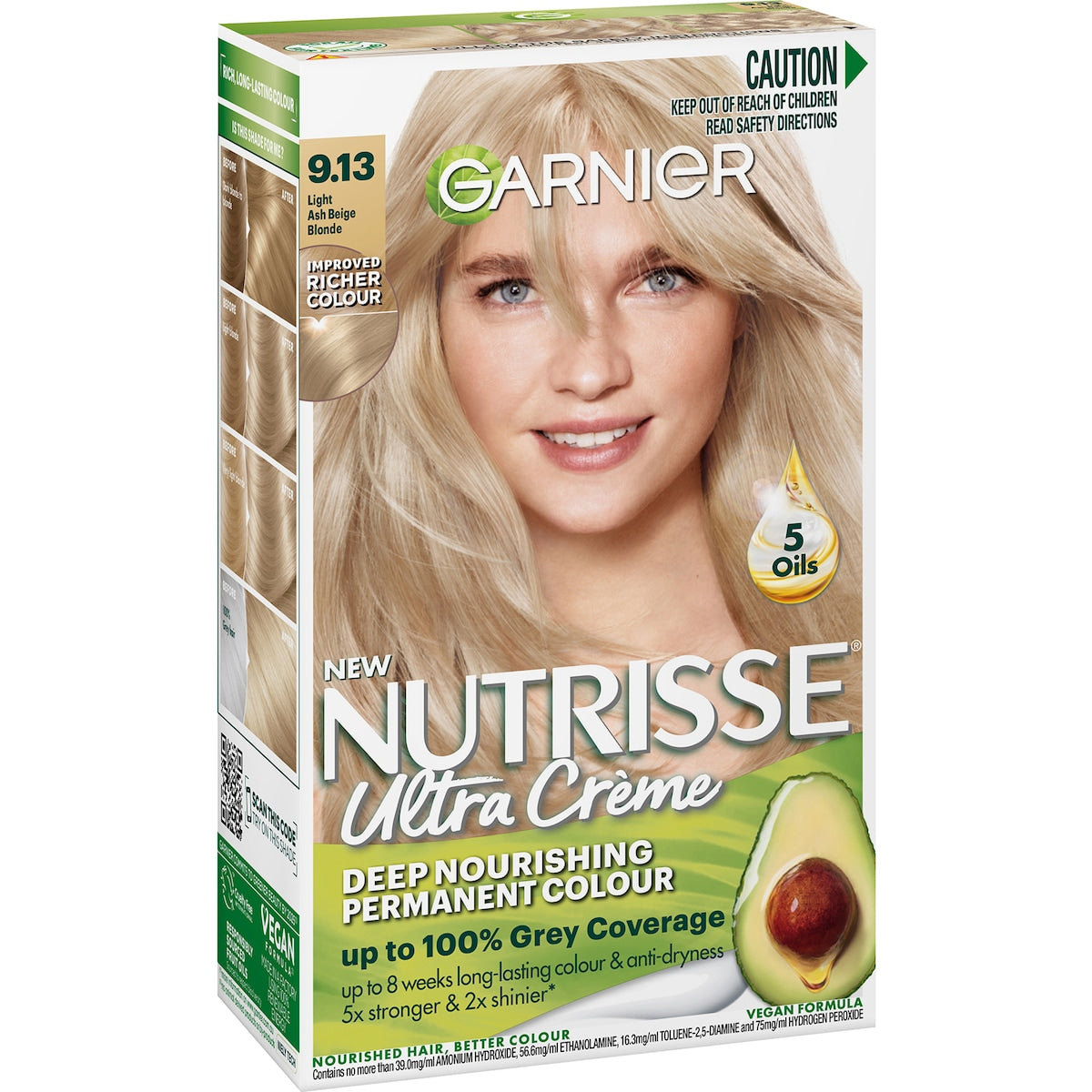 Garnier Nutrisse Hair Colour 9.13 Natural Light Blonde Each