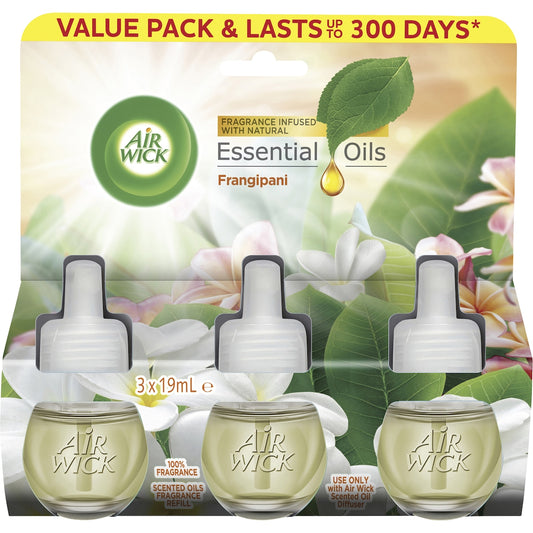 Air Wick Essential Oils Frangipani Plug-in Diffuser Refill 19ml X 3 Pack