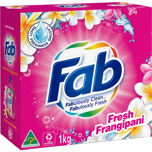 Fab Laundry Washing Powder Fresh Frangipani 1kg