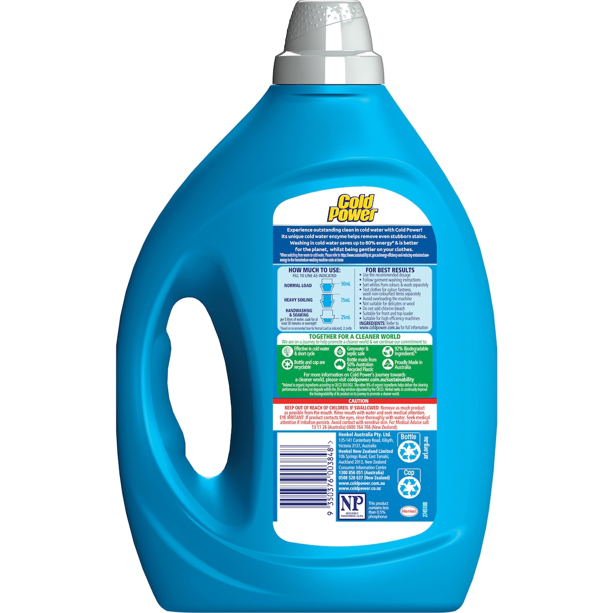 Cold Power Advanced Clean Laundry Liquid Washing Detergent 2l