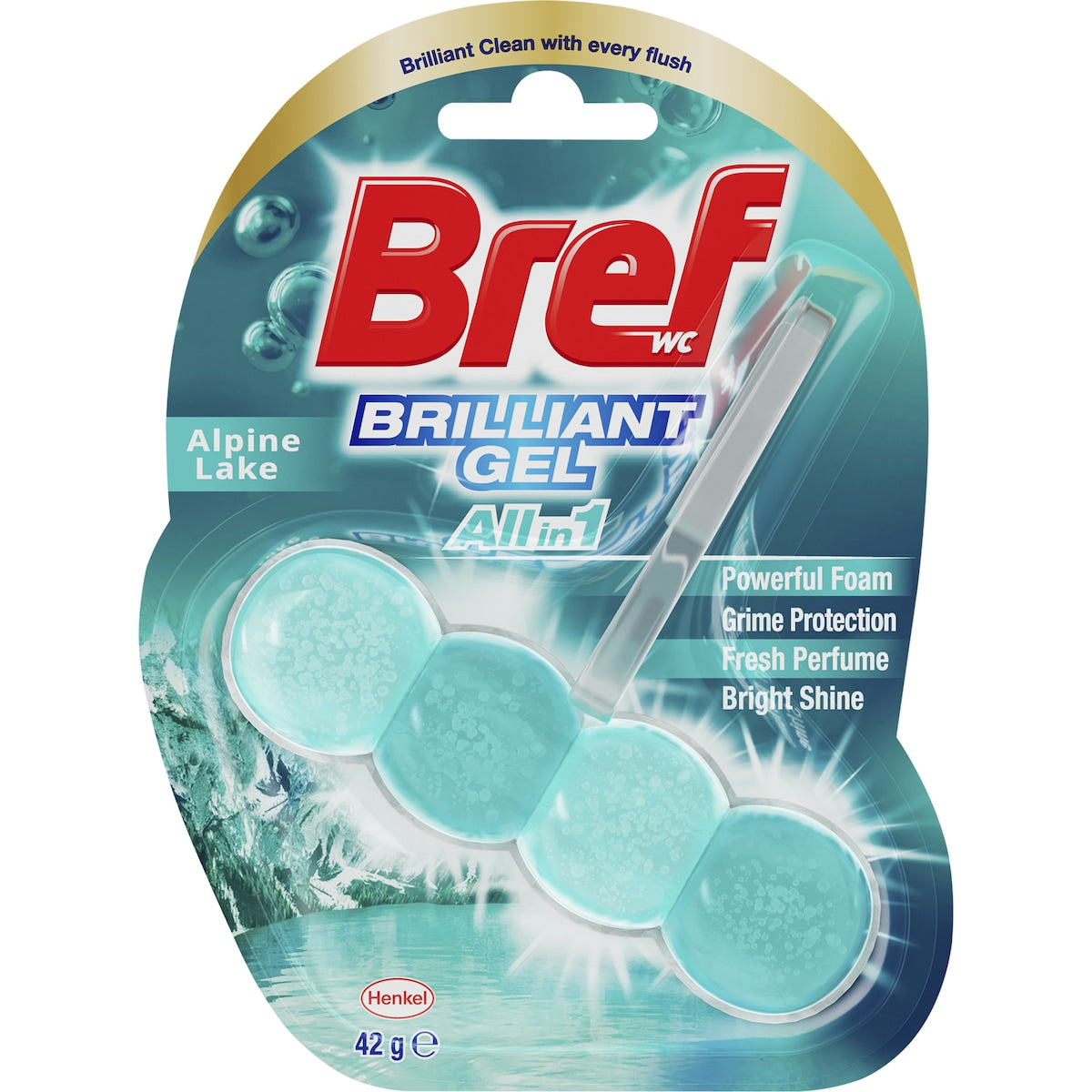 Bref Brilliant Gel Alpine Lake Toilet Cleaner Block 42g