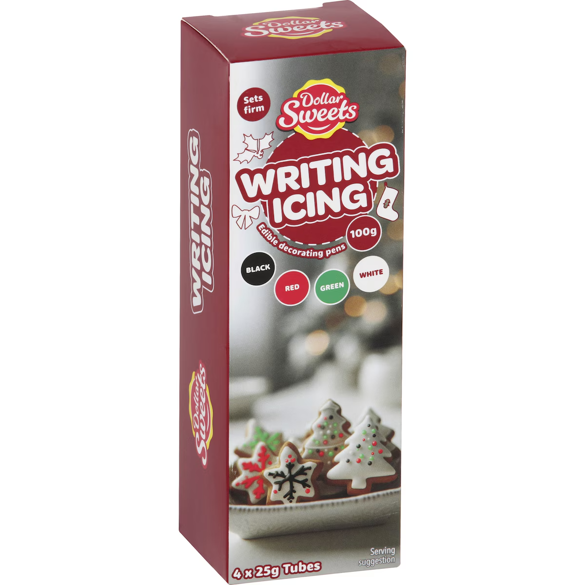 Dollar Sweets Christmas Cookie Writing Icing Pens 4 pack