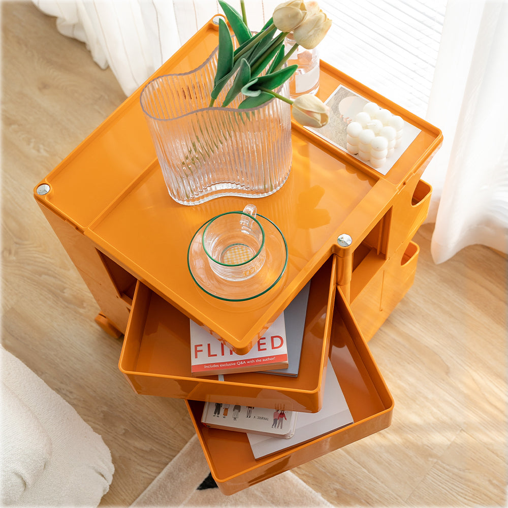 ArtissIn Storage Trolley Bedside Table 3 Tier Cart Boby Replica Orange