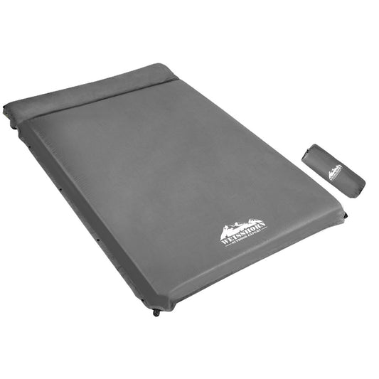 Weisshorn Self Inflating Mattress 10CM Camping Sleeping Mat Air Double Grey