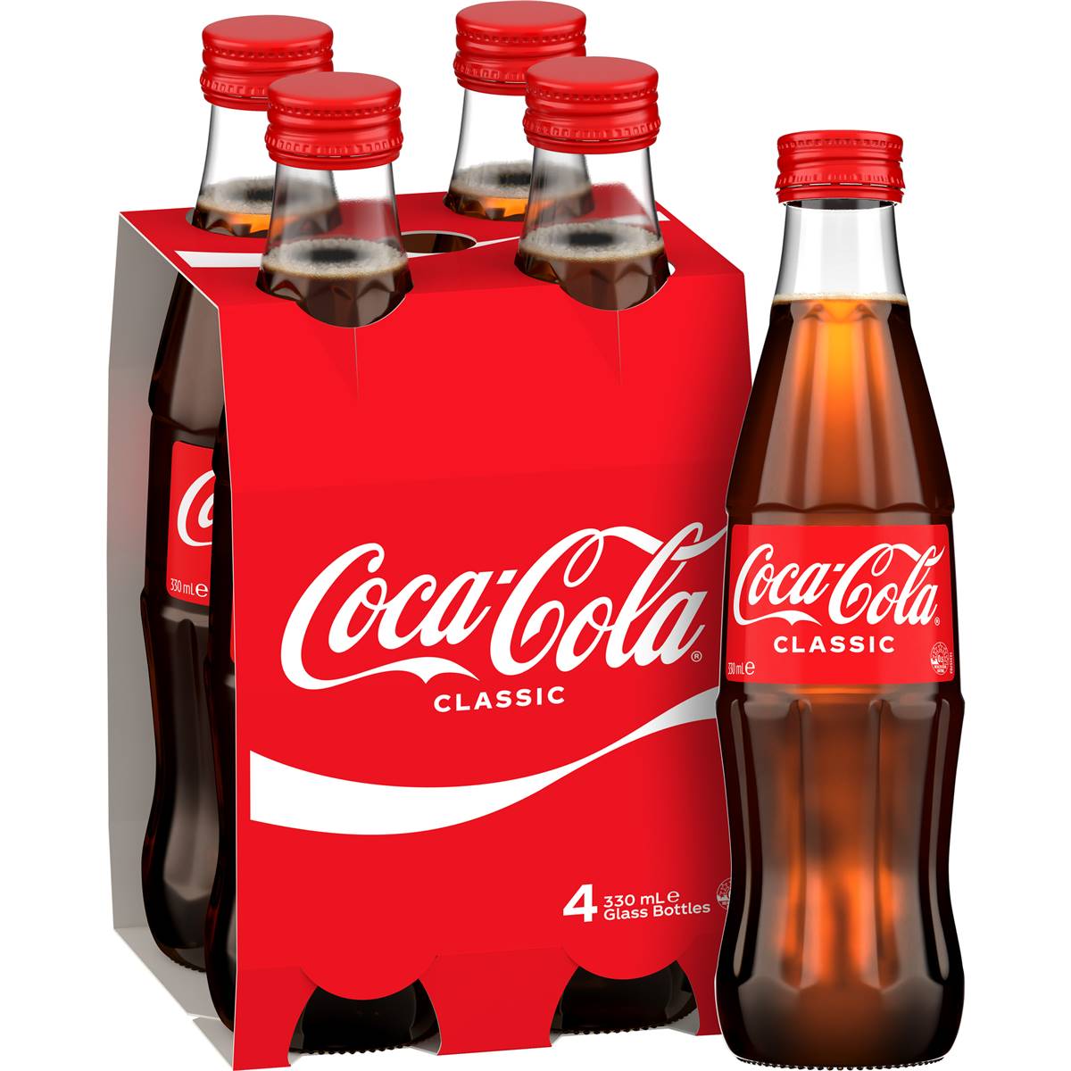 Coca - Cola Classic Glass Bottle 300ml X 4 Pack